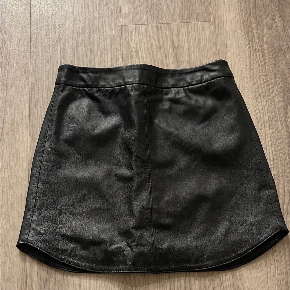 BB Dakota Black Leather Mini Skirt